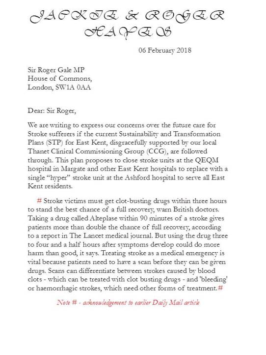 Letter to MP-Thanet North 1